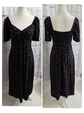 midi block printed organic cotton dress Sundress Midi ~ Almond
